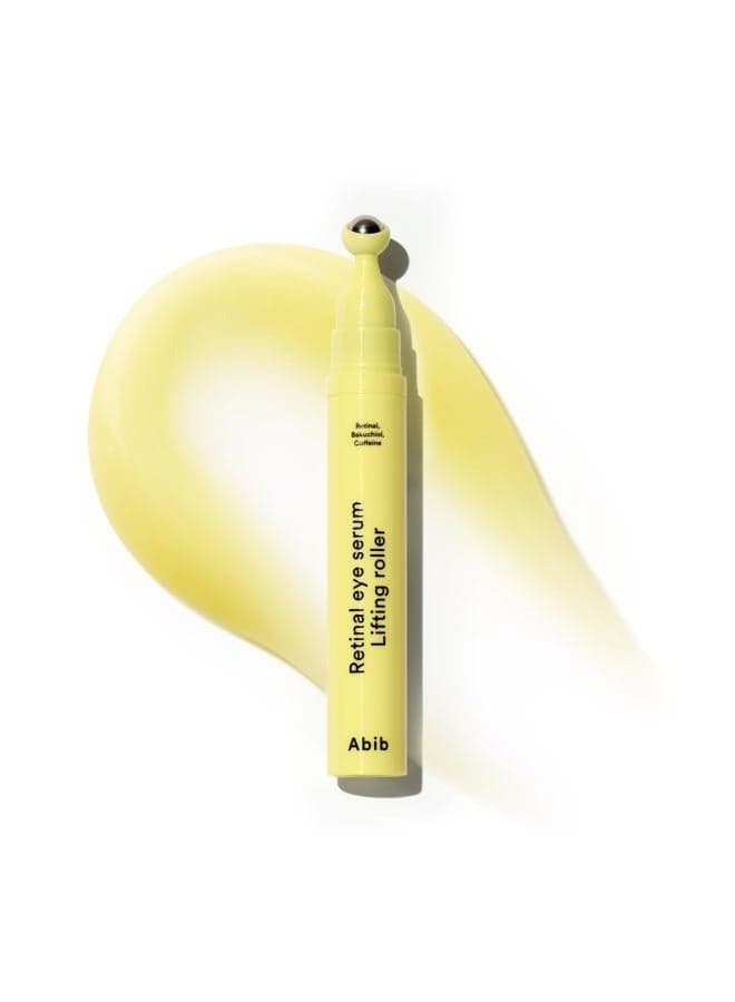 Retinal Eye Serum Lifting Roller 0.5 Fl Oz,15ml | Anti-Aging Eye Applicator for Wrinkles, Puffiness, Dark Circles with Caffeine & Bakuchiol for Under Eyes | Travel Size Skincare Essential