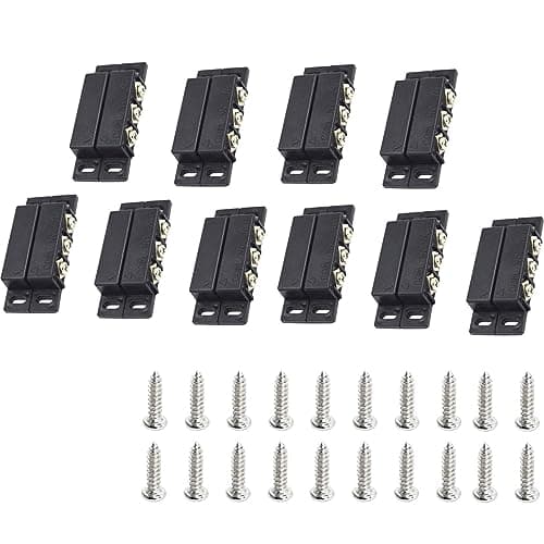 MC-31B NC/NO Magnetic Reed Switch Surface Mount Door Window Alarm, Magneti Door Switch, Contact Sensor, for Home Security and Burglar Alarm Systems, Sets of 10, Black
