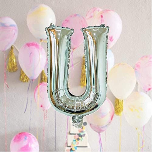 AMFIN® (28 inch) Letter U Alphabet Foil Balloon - Silver