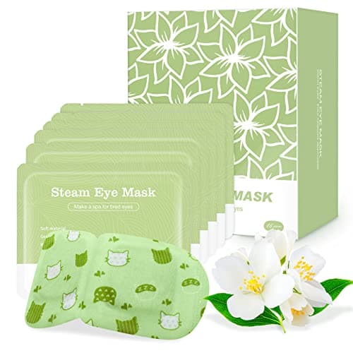 Jekeno Steam Eye Mask, 16 Packs Eye Masks for Dry Eyes, 40-60 Minutes Self Moist Warm Compress Heated Disposable Mask for Sleep, Spa Relaxing Trip Gifts, Travel Essentials for Women Men