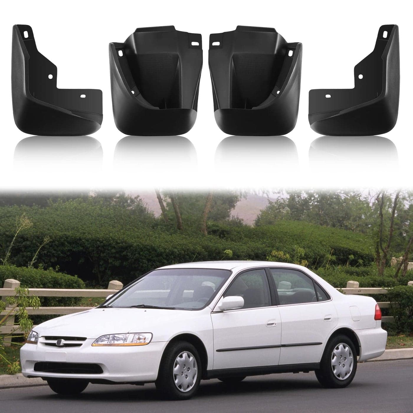 BDFHYK Mud Flaps Splash Guards 4PCS Front Rear Side Mud Guards Compatible for 19982002 Honda AccordSedan Model Only Without OEM Fender Flares