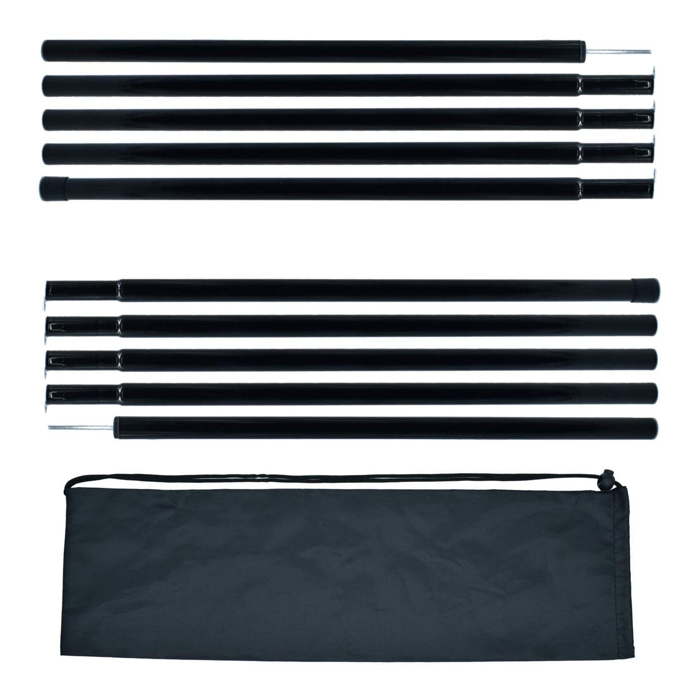 BATDIYOW Adjustable Tent Poles Steel Rods for Tarp Canopy Camping Replacement Set of 2 Black