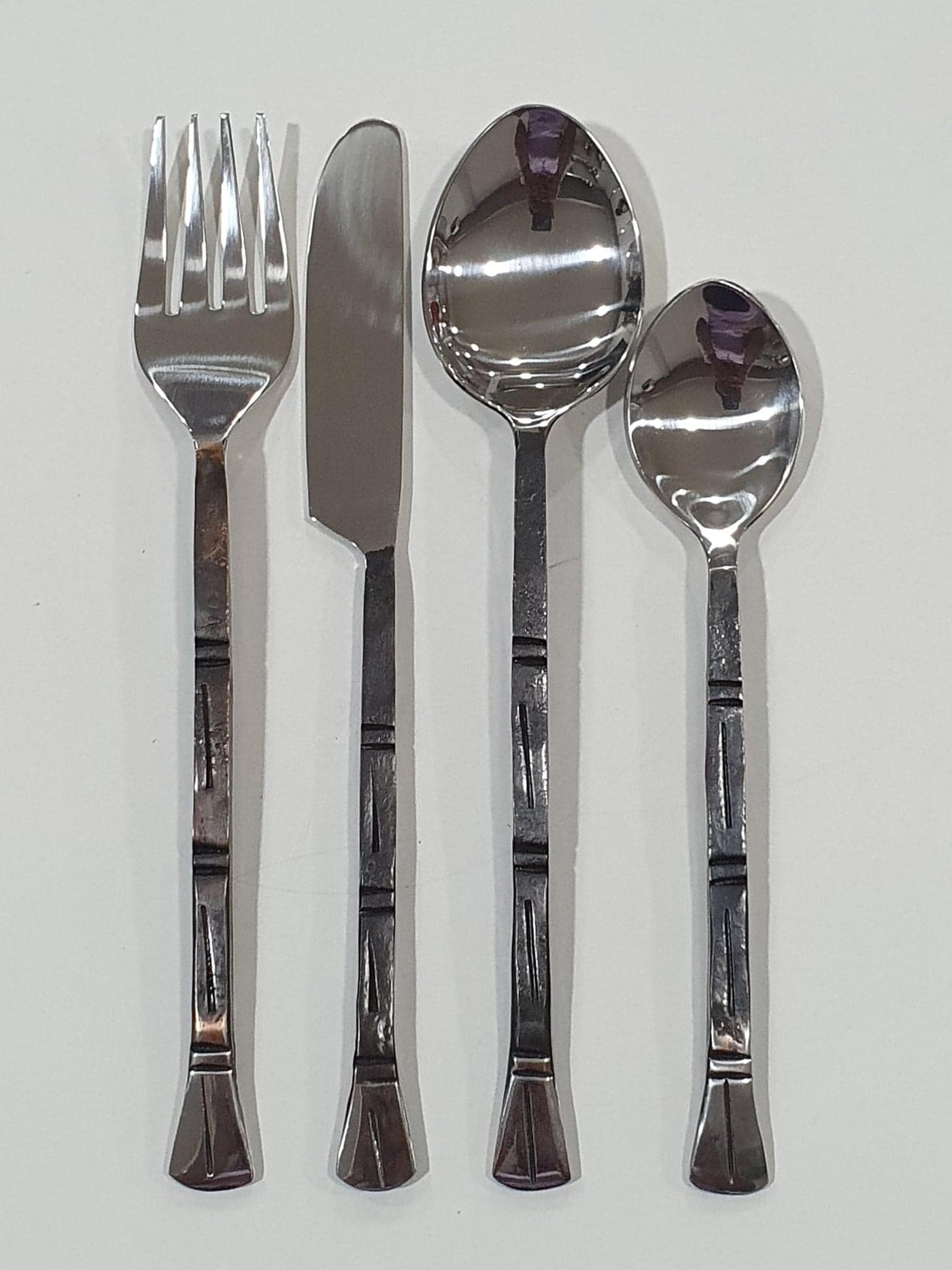 Dinner Set Hand Forged Stainless Steel Flatware Fork Spoon Knife Rustic Kitchen Kitchen Accessories Viking Cutlery Medieval Cutlery Dining sets