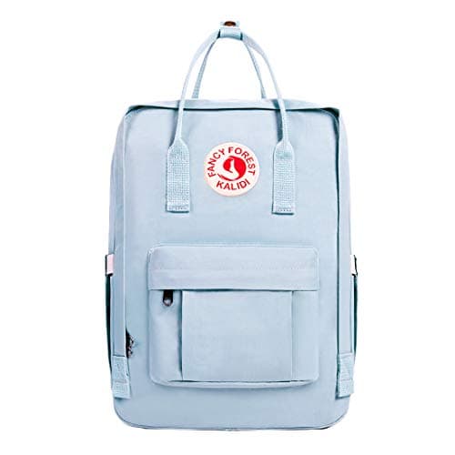 KALIDI Casual Laptop Backpack 15 Inches Classic Camping Rucksack Travel Outdoor Square Daypack College Hiking Gym Bag, Sky Blue