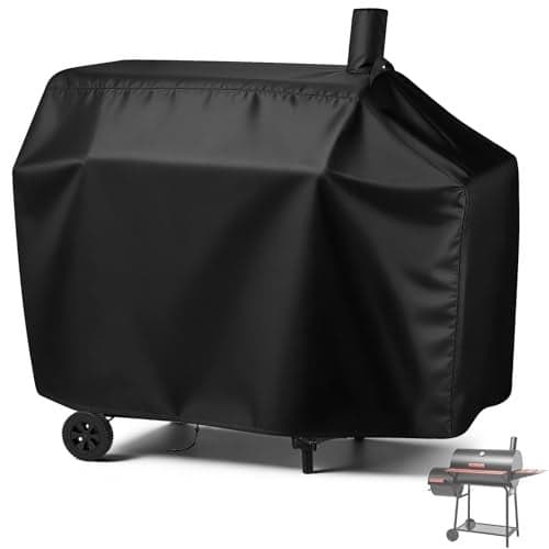 Andacar Charcoal Grill Cover for Royal-Gourme-t CC1830W 30-Inch Charcoal Grill, Smoker Grill Cover for CC1830SC 30-Inch Outdoor Grill Waterproof BBQ Grill Cover - 54" L×29" W×45" H, Black