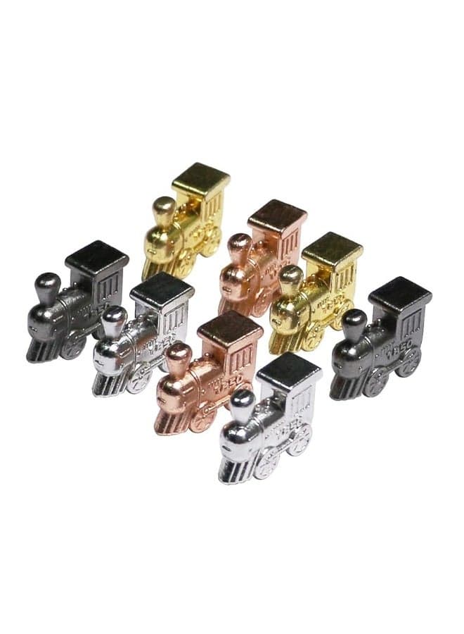 Exqline Train Markers for Mexican Train Dominoes Game Set of 8-4 Individual Colors Die-Cast Marker Trains for Mexican Dominoes