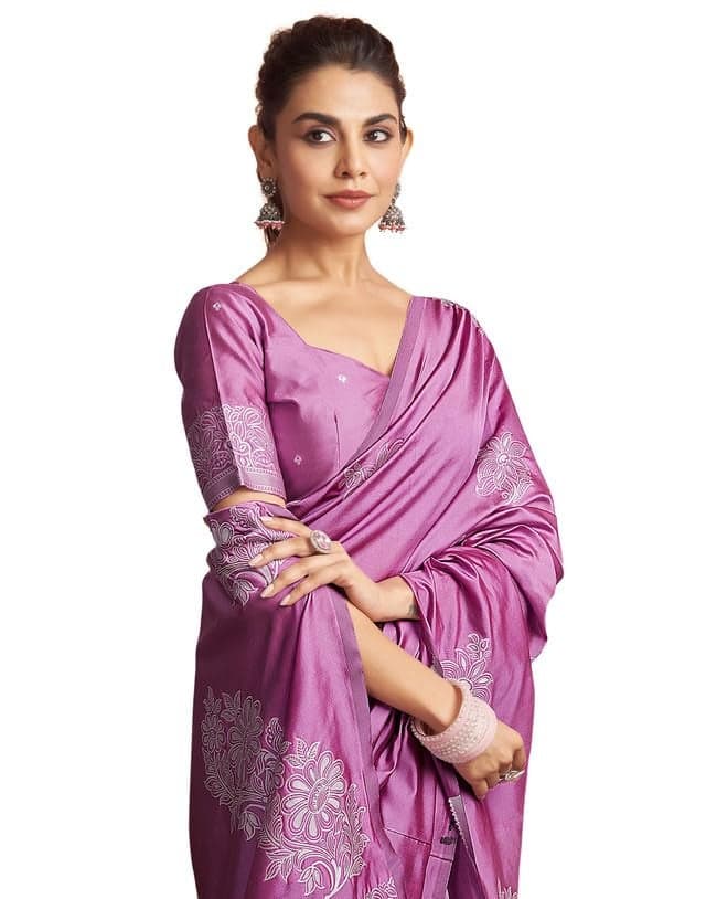 SIRIL Women's Kanjivaram Soft Silk Saree Pure Silk Saree With Unstitched Blouse Piece (3882S191A_Ultra Pink)