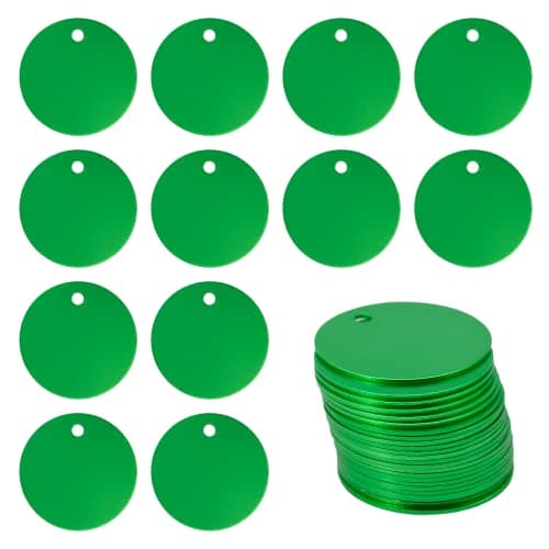 StayMax Round Aluminum Blank Tags Stamping Blanks Engraving Blanks 25 Pack Green