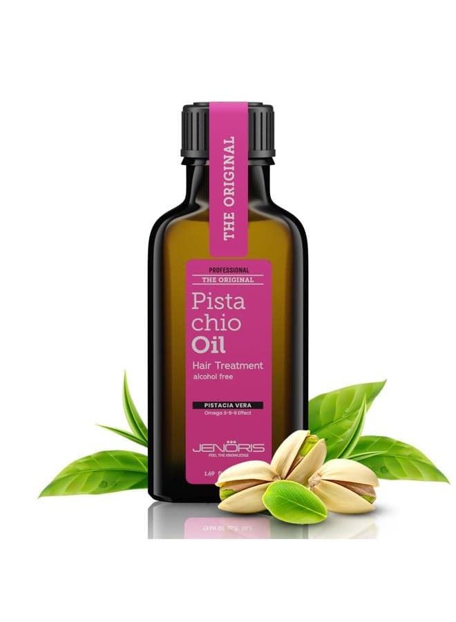 Jenoris Pistachio Oil Hair Serum for Frizzy and Damaged Hair, Lightweight Hair Oil for Dry Hair with Omega 3-6-9 Complex, Anti-Frizz Hair Serum for Shine, Hydration & Split-End Treatment, 1.69 fl.oz