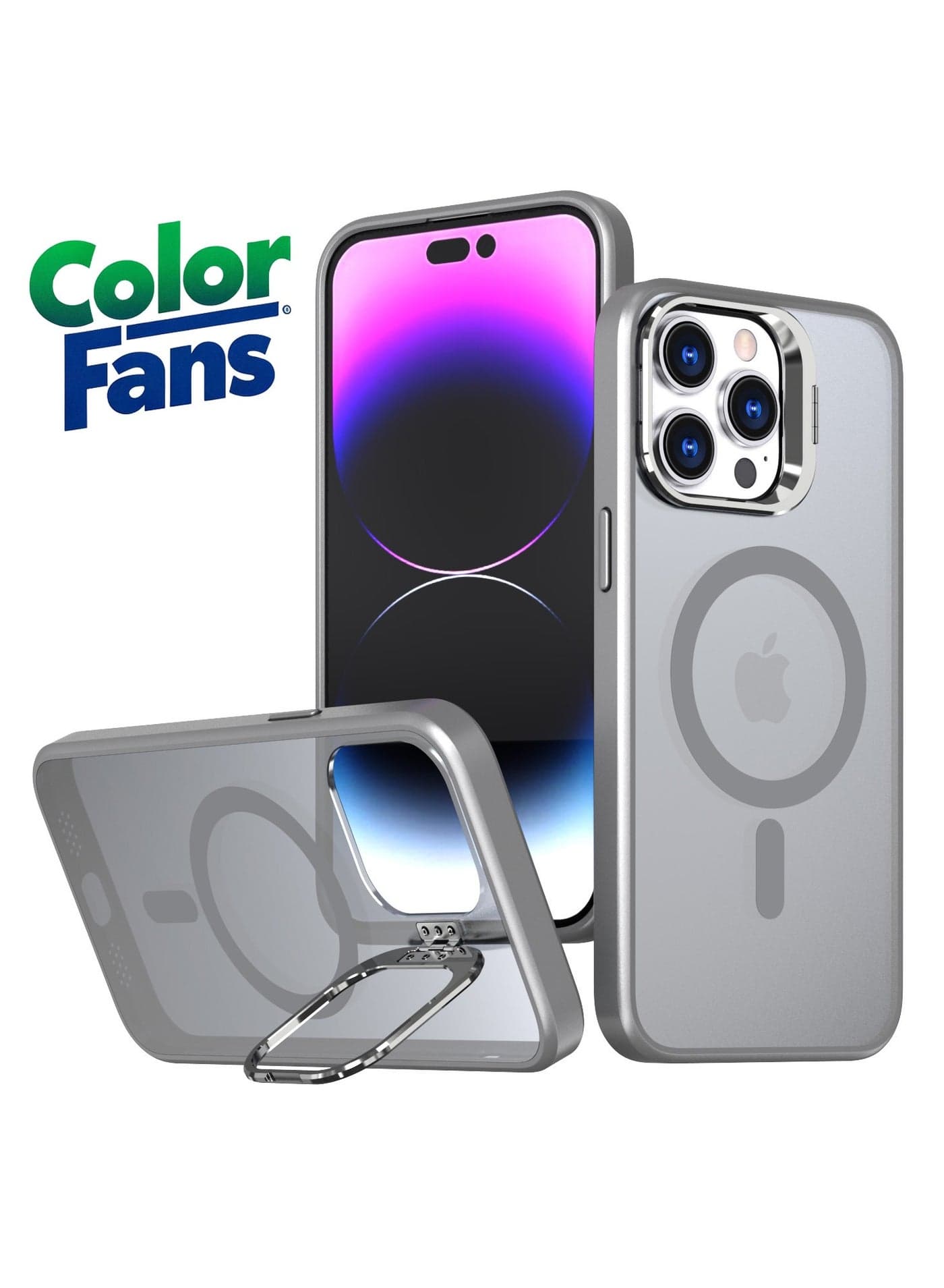 Suitable for iPhone 14 Pro Max Eyeglass Holder MagSafe Magnetic Phone Case Grey