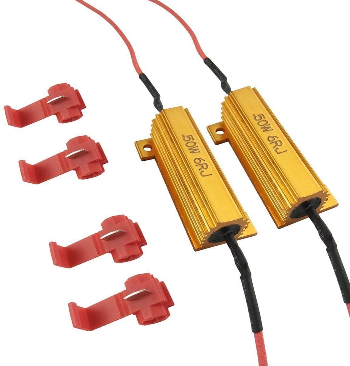 Automaze 50W 6ohm Load Resistors for Fix LED Bulb Fast Hyper Flash Turn Signal Blink Error Code (2Pc Pack)