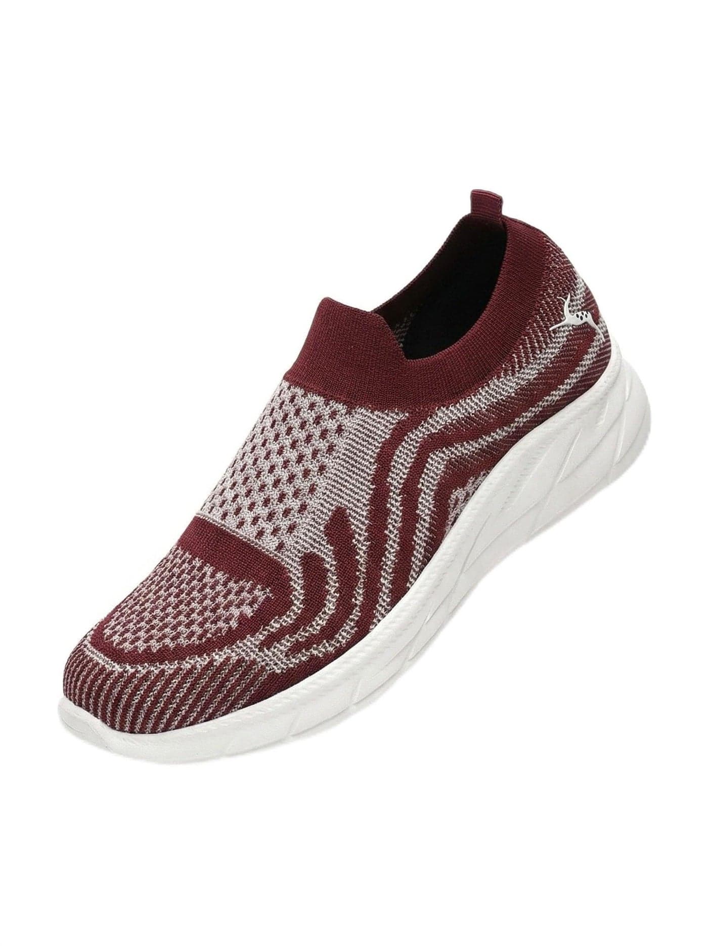 Marc Loire Women's Athleisure Knitted Active Wear Slip-On Sneaker Shoes (Maroon, UK Footwear Size System, Adult, Women, Numeric, Medium, 7)