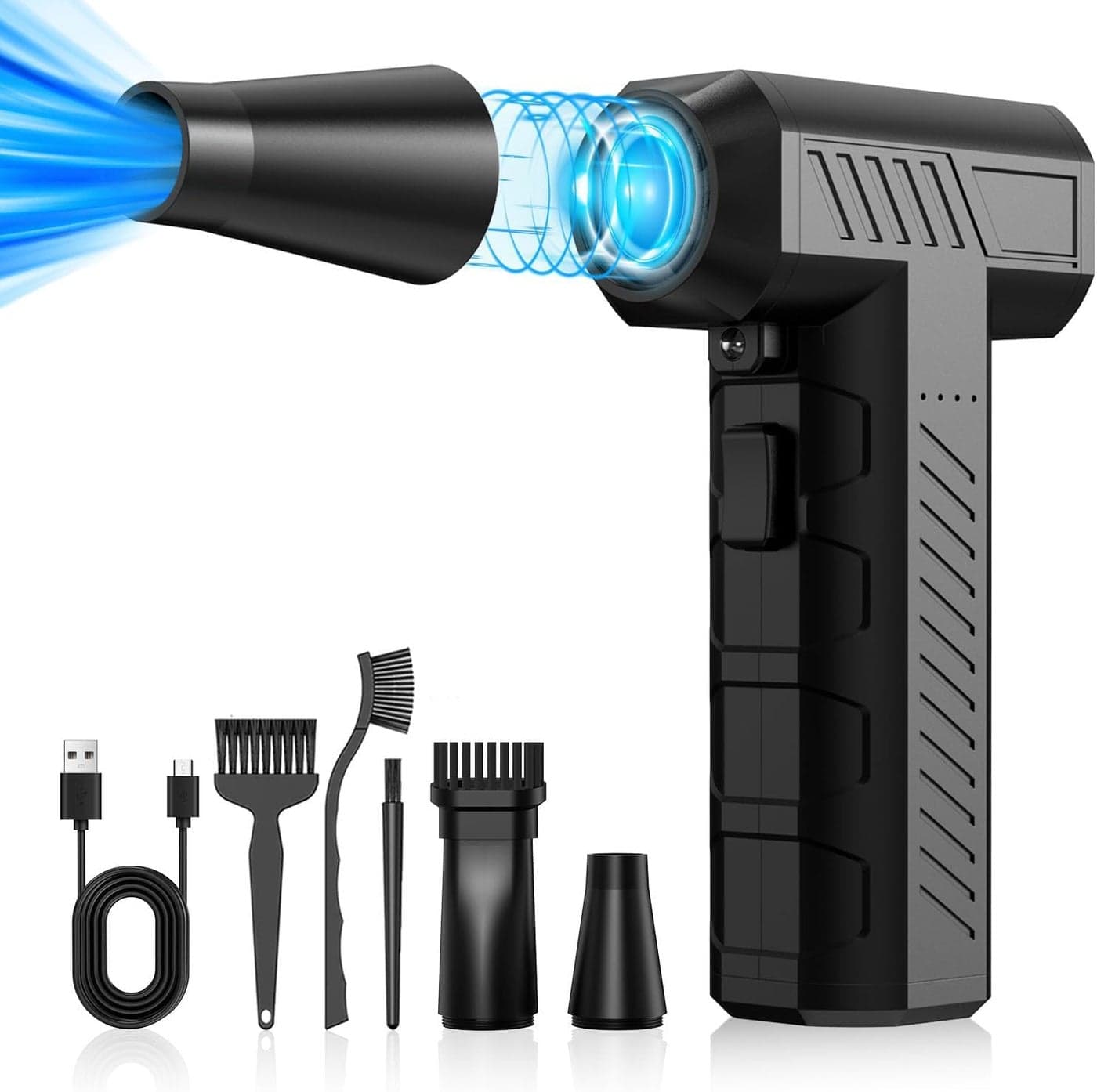 CAGIWIRU Compressed Air Duster Mini Blower Turbo Fan150000RPM Cordless Electric air Duster for Keyboard PC CleaningNo CannedJet Dry Blower Air Blower for Home and Car