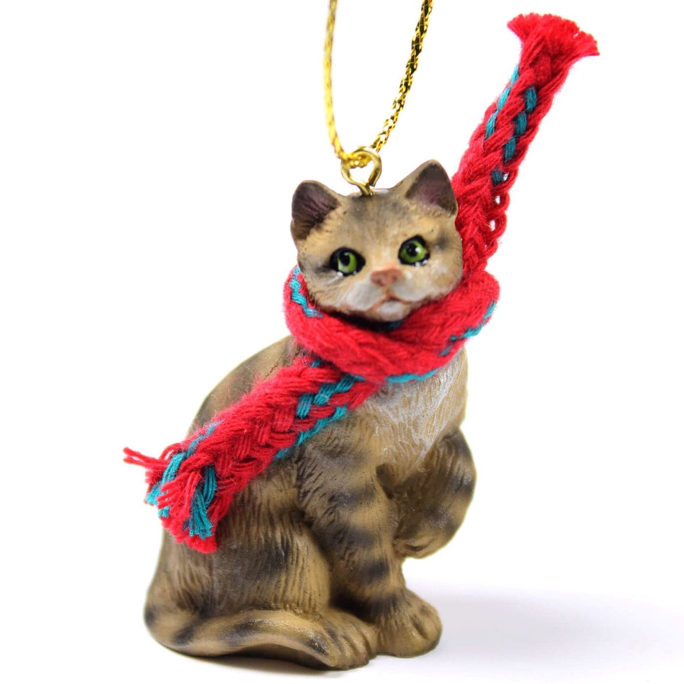 Conversation Concepts Tabby Cat Tiny Miniature One Christmas Ornament Brown Shorthaired Delightful Made with Plastic