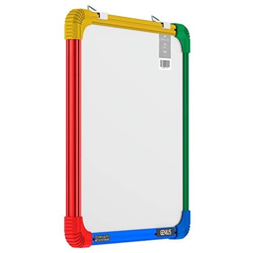 Pragati Systems® Genius Non-Magnetic Double-Sided Whiteboard and Chalkboard for Kids, Home & Kitchen | Compact & Convenient Dual Function Writing Board | Extra Small Size 1x1 Feet (Pack of 1)