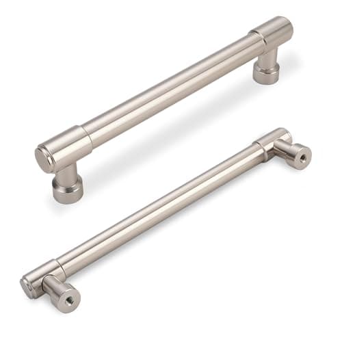 BUKOBYHE 10 Pack 614 Inch160mm Kitchen Cabinet Handles Brushed Satin Nickel Cabinet Pulls Alloy Drawer Pulls Solid Cabinet Hardware
