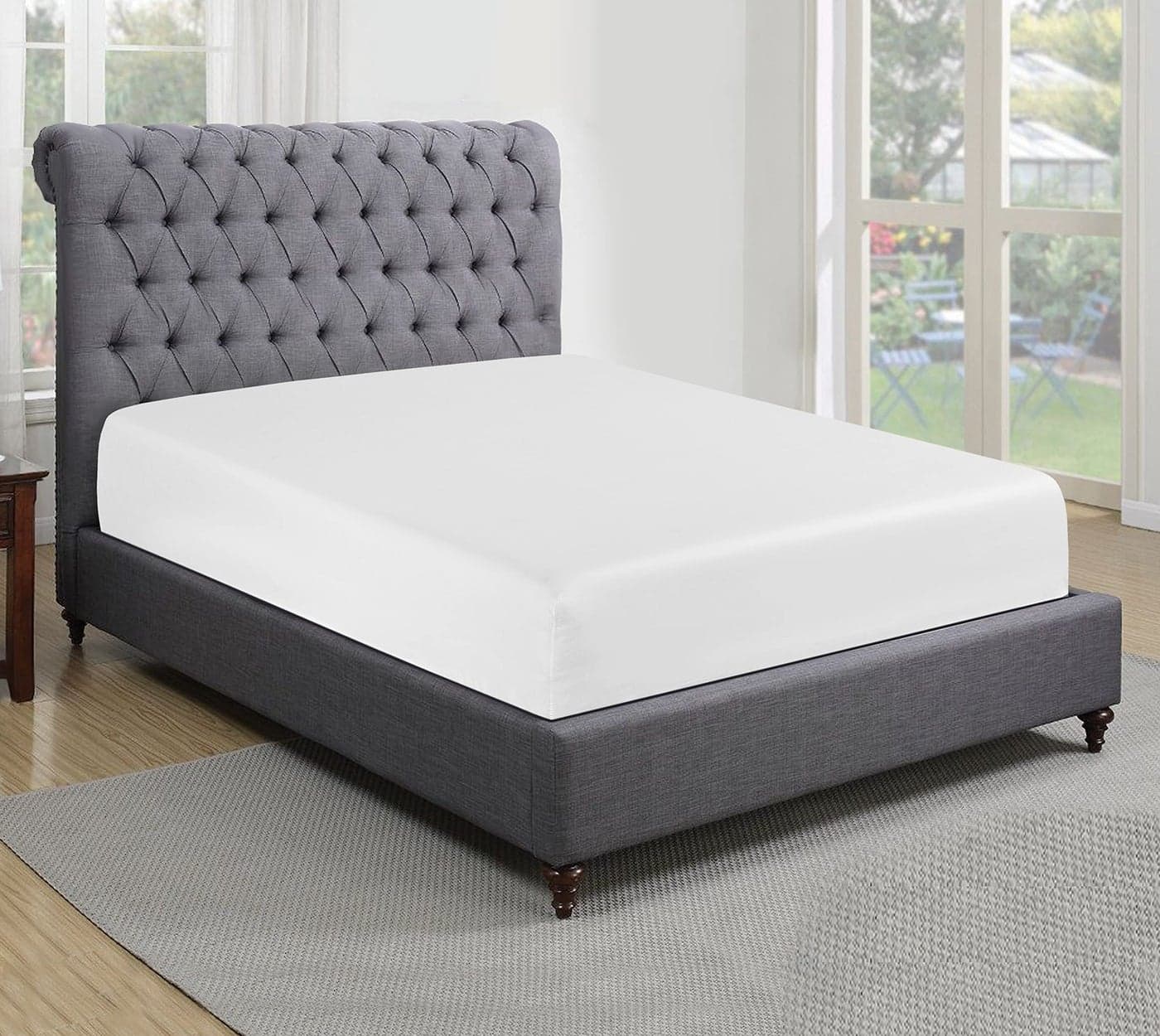 Sapphire collection 200 Thread Count 100 Egyptian Cotton Fitted Sheet Single White