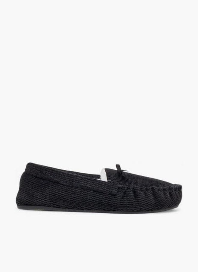 Women Bow Accent Bedroom Moccasins