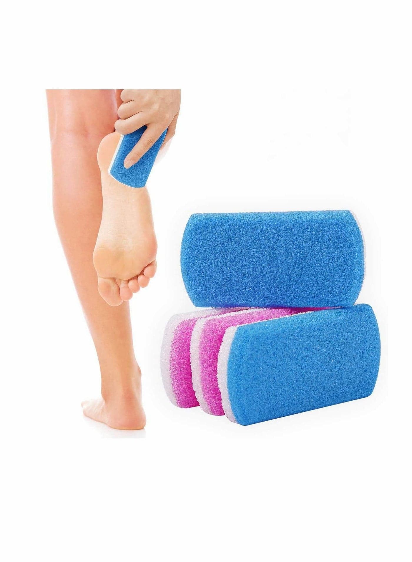 4 PCS Foot Pumice Stone Double Sided for Feet, Hard Skin Callus Remover Scrubber Pedicure Care Tools Exfoliates Softer Wet Dry