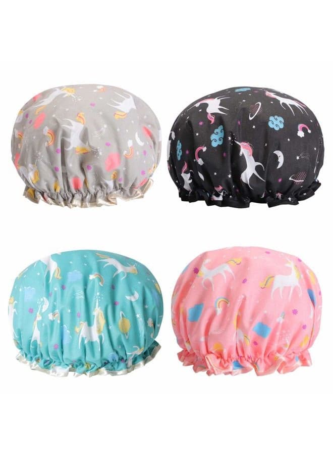 Shower Cap Reusable Bath Cap for Long Hair