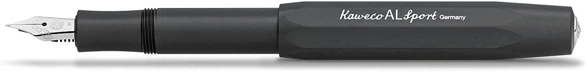 Kaweco AL SPORT Fountain Pen Black I Premium Fountain Pen for Ink Cartridges I Exclusive Fountain Pen 13 cm I Nib EF Extra Fine
