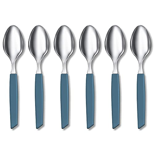 Victorinox “Swiss Modern” Set of 6 Table Spoon, for Breakfast, Lunch and Supper, Stainless Steel, Cornflower Blue, Swiss Made