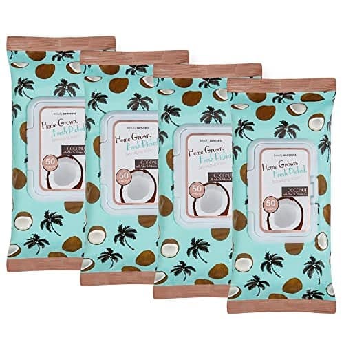 B.C. Beauty Concepts Makeup Remover Wipes – Gentle Facial Wipes for Easy Makeup Removal, 200 Count (Pack of 4), Coconut with Aloe & Vitamin C