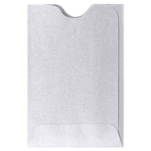 LUXPaper Credit Card Sleeves | 2 3/8" x 3 1/2" | Silver Metallic | 80lb. Text | 50 Qty