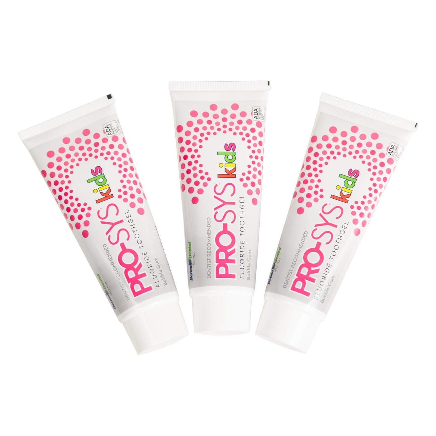 PROSYS Kids Bubblegum Fluoride Toothpaste Toothgel ADA Accepted 3 Pack