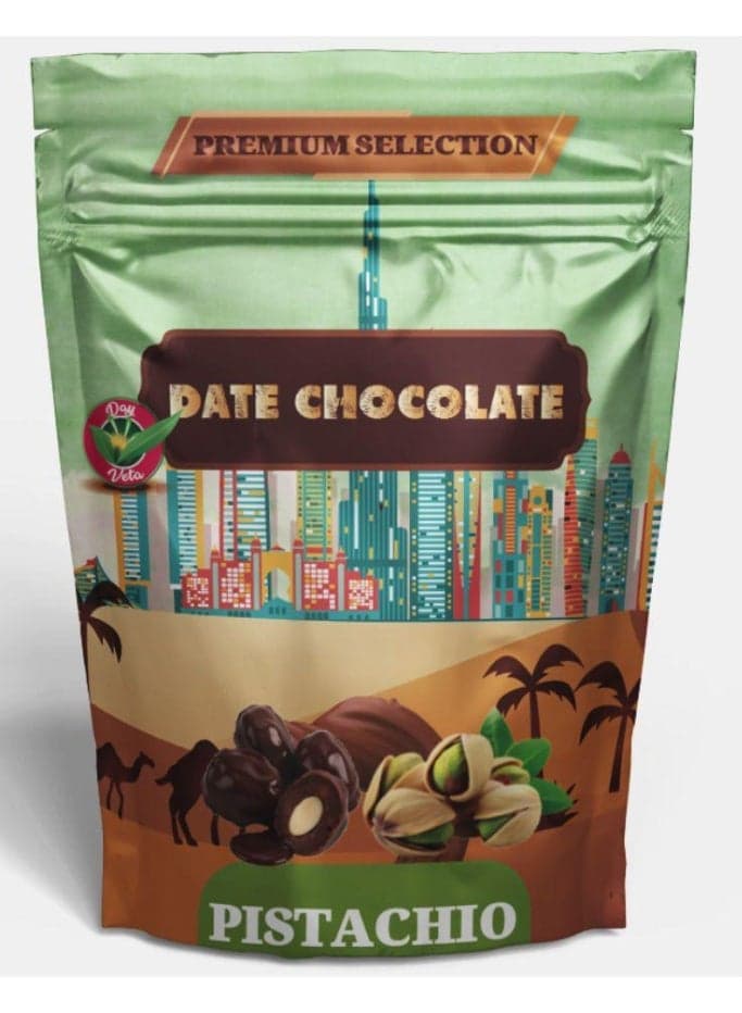 Day Veta Premium Date Chocolate with Pistachio – Chocolate Covered Dates with Pistachio Filling – Premium Selection Sweet Snack