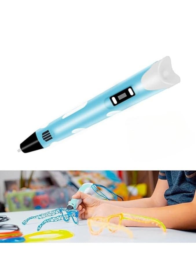 3D Printing Pen with Display 3D Drawing Printing Pen with PLA ABS Refills 3 Colors 3D Doodler Pen Creative Toy DIY Arts Crafts Gift for Kids and Adults
