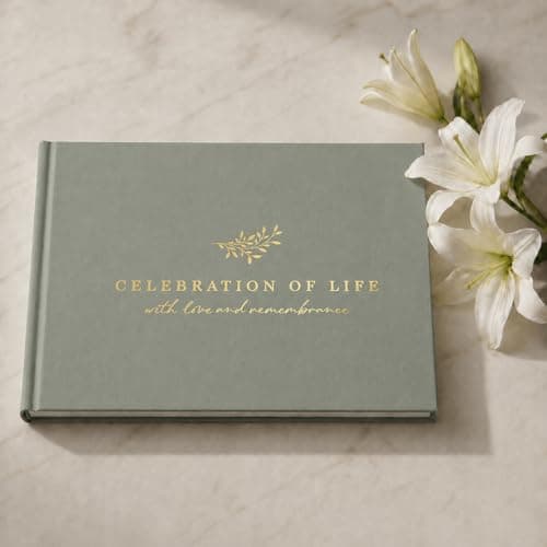 ZICOTO Beautiful Funeral Guest Book for The Celebration of Life - The Perfect Hard Cover in Loving Memory Book with Ample Space to Sign in for Guests - Premium Craftsmanship for Honoring Loved Ones