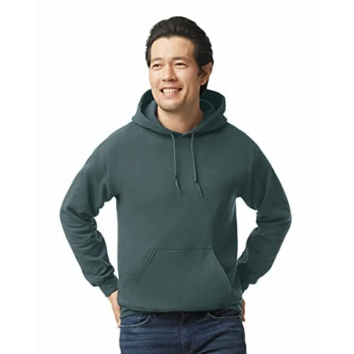 Gildan Adult Fleece Hoodie Sweatshirt, Style G18500, Multipack, Dark Heather (1-Pack), Large