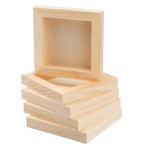FSWCCK 5 Pack 5 x 5 inch Wood Panel Boards Unfinished Wood Canvas Panels for Crafts Painting Canvas DIY Art Projects Pouring Arts Use with Oils Acrylics