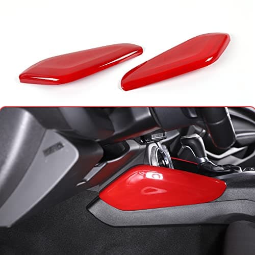RTTCZ Center Console Gear Shift Panel Side Trim Cover Interior Accessories Decoration for Chevrolet Chevy Camaro 201620222 PCS Red