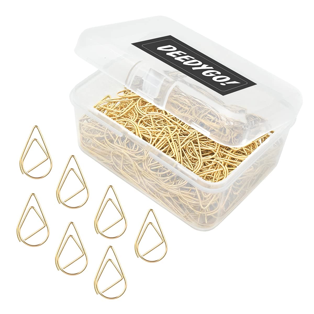 250 Pieces Gold Cute Paper Clips Teardrop Stainless Steel Drop-Shaped Paper Clips for Office School Supplies Wedding Invitations Crafts Scrapbooking Bookmarks Women Planners (1 inch) by DEEDYGO