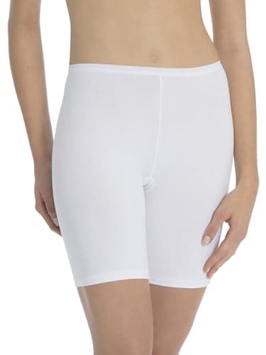 Calida Women's Cotton Stretch Shorts – Supima Soft Yoga Lounge Shorts with Elastic Waistband, White S