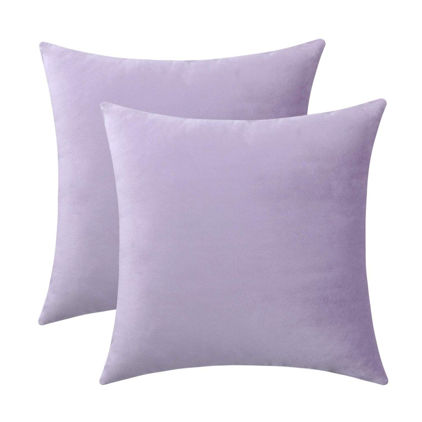 Jeneoo Comfy Soft Thick Velvet Throw Pillow Covers Decorative Solid Square Couch Cushion Cases for Bedroom Sofa Car Decor Lavender 16 x 16 Inches 2 Pieces