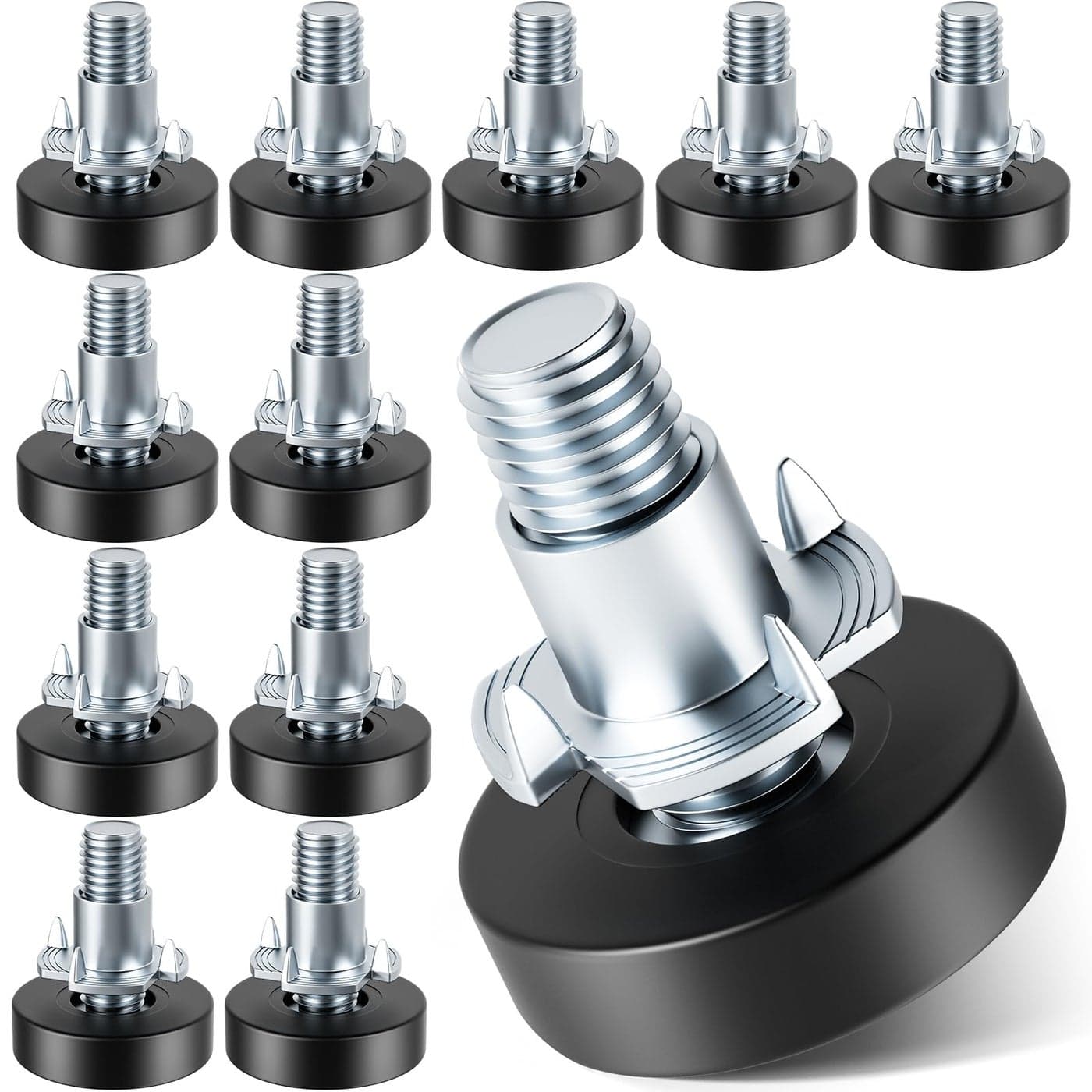 MROCO Furniture Leveling Feet with TNuts 12 PCS 1420 UNC Thread Adjustable Levelers Leg Levelers Table Feet Screw on for Deak Chairs Stool Legs Cabinet