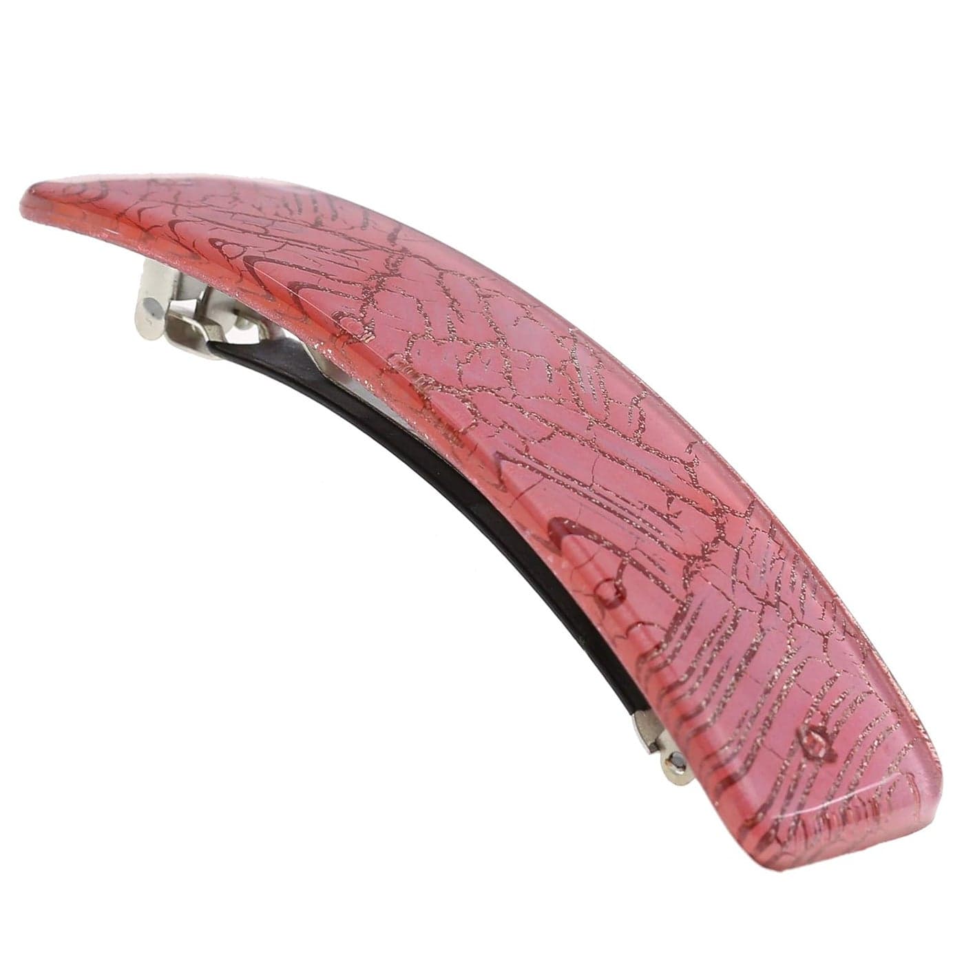 Camila Paris CP2278 French Hair Barrette Clip for Girls Large Pink and Gold Swirls Strong Hold Grip Hair Clips for Women No Slip and Durable Styling Girls Hair Accessories Made in France