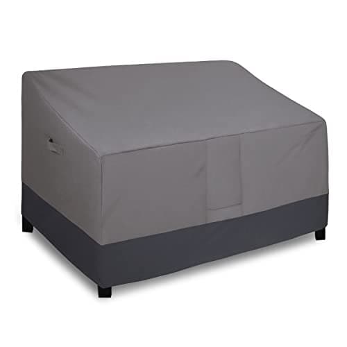 Easy-Going Heavy Duty 2 Seater Outdoor Loveseat Cover, Waterproof Windproof Patio Furniture Sofa Cover with Air Vent (58Wx32.5Dx31H inch, Gray/Dark Gray)