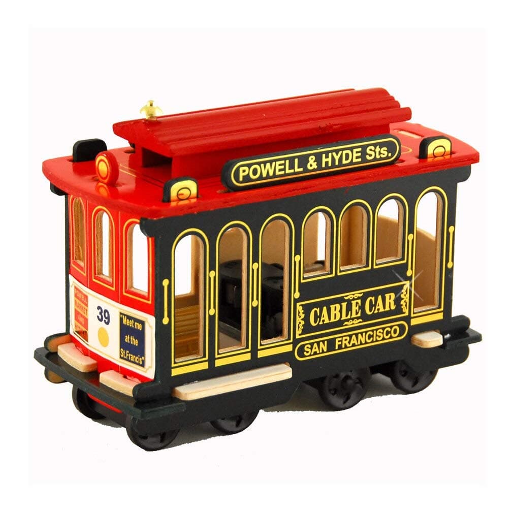 CitySouvenirs Musical San Francisco Cable Car Wooden Replica 6 Inches