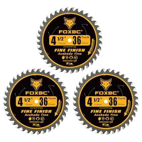 FOXBC 4-1/2 Inch Trim Circular Saw Blade 36 Tooth Fine Finish Wood Cutting with 3/8-Inch Arbor