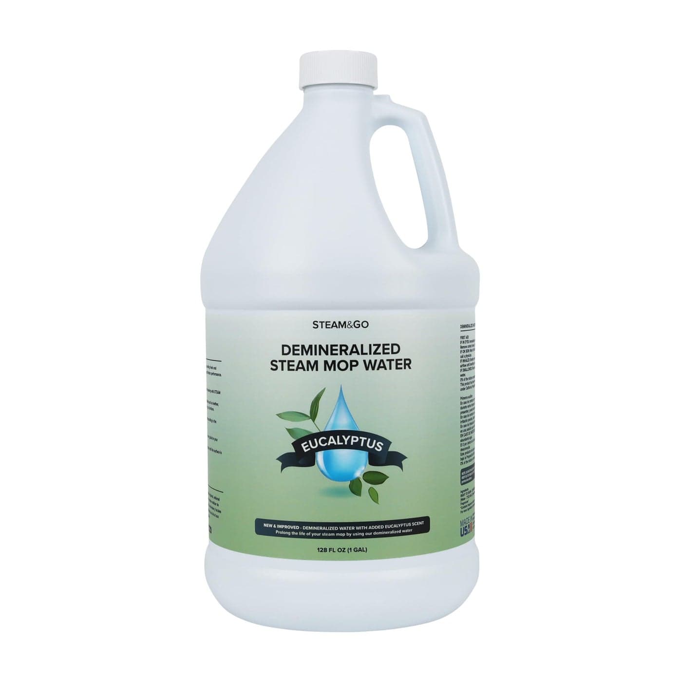 Steam Go Demineralized Water Cleaning Solution for Floor MultiSurface Steam Cleaners Compatible for Any Mop Eucalyptus Mint 128 oz