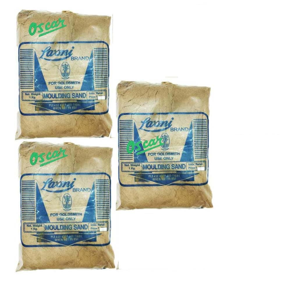 OSCAR Molding Sands Using for Jewellery Making Casting Or Goldsmith and Hobby Crafts Sand,Brown Pack of 3Kg