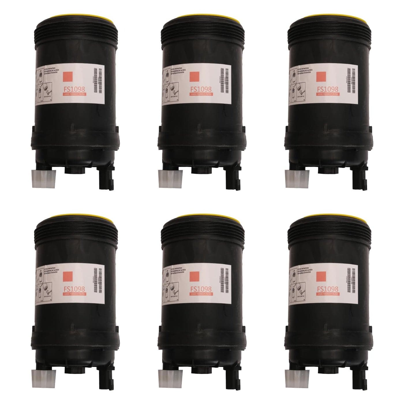 Pack of 6 FS1098 Fuel FilterWater Separator with PCV Valve Fits for Cummins B67 ISB67QSB67 ISL89 L9 Series Diesel Engines Fits for W100CFI W120CFI W130CFIOE FS1098 5319680 5308722 FH2146