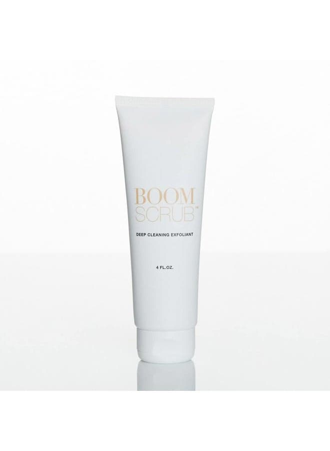 BOOM! BEAUTY Boom Scrub - Deep Cleaning Face Exfoliant for Tighter and Less Visible Pores - Daily Face Cleanser Safe for Sensitive, Mature Skin - 4 oz