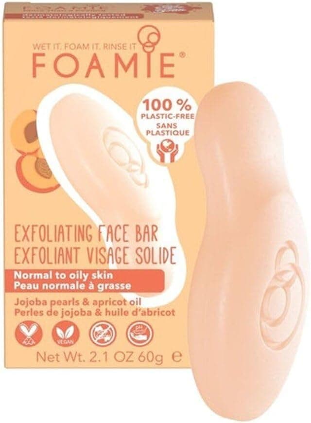 Exfoliating Face Bar Jojoba Wax and Apricot Oil Plastic Free Vegan Made in the UK Jojoba Wax and Apricot Oil Soap Free No Sulphates or Parabens
