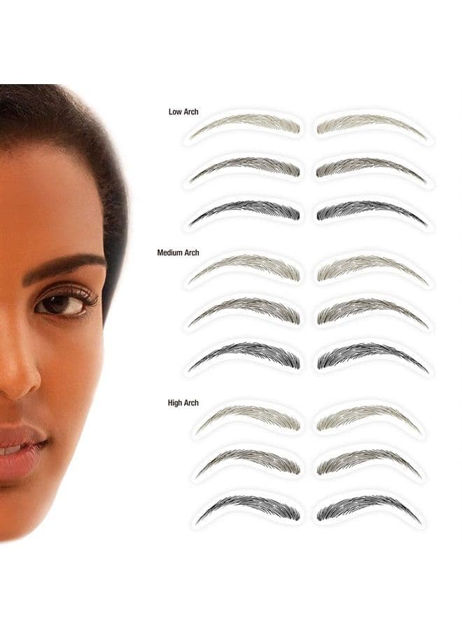 MyBrows Long Lasting Eyebrow Transfers, High Arch, Medium Brown, 48-Pairs of Brows (96 Individual transfers)