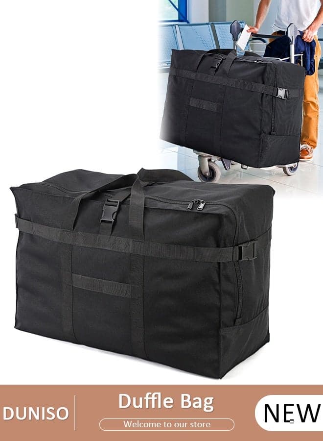Extra Large Duffle Bag for Travel ,Large Moving Bag with Zippers & Carrying Handles Heavy Duty Oxford Storage Bag, Collapsible Reusable Bag for Books Quilt Toys Dorm College Moving Camping Hiking